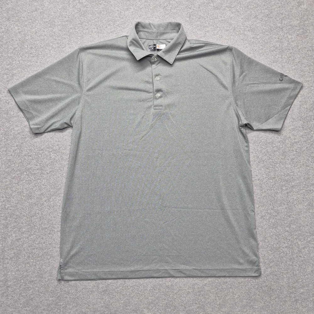 Callaway Polo Shirt Mens Large Gray Short Sleeve Golf Performance Solid Casual
